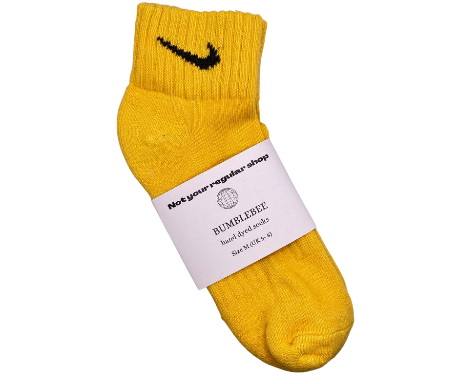 Custom Hand Dyed Ankle Socks - Bumblebee