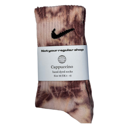 Custom Tie Dye Crew Socks - Cappuccino
