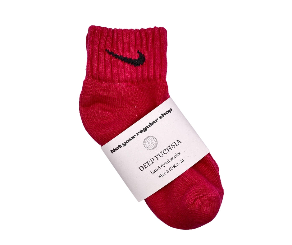 Custom Hand Dyed Ankle Socks - Deep Fuchsia