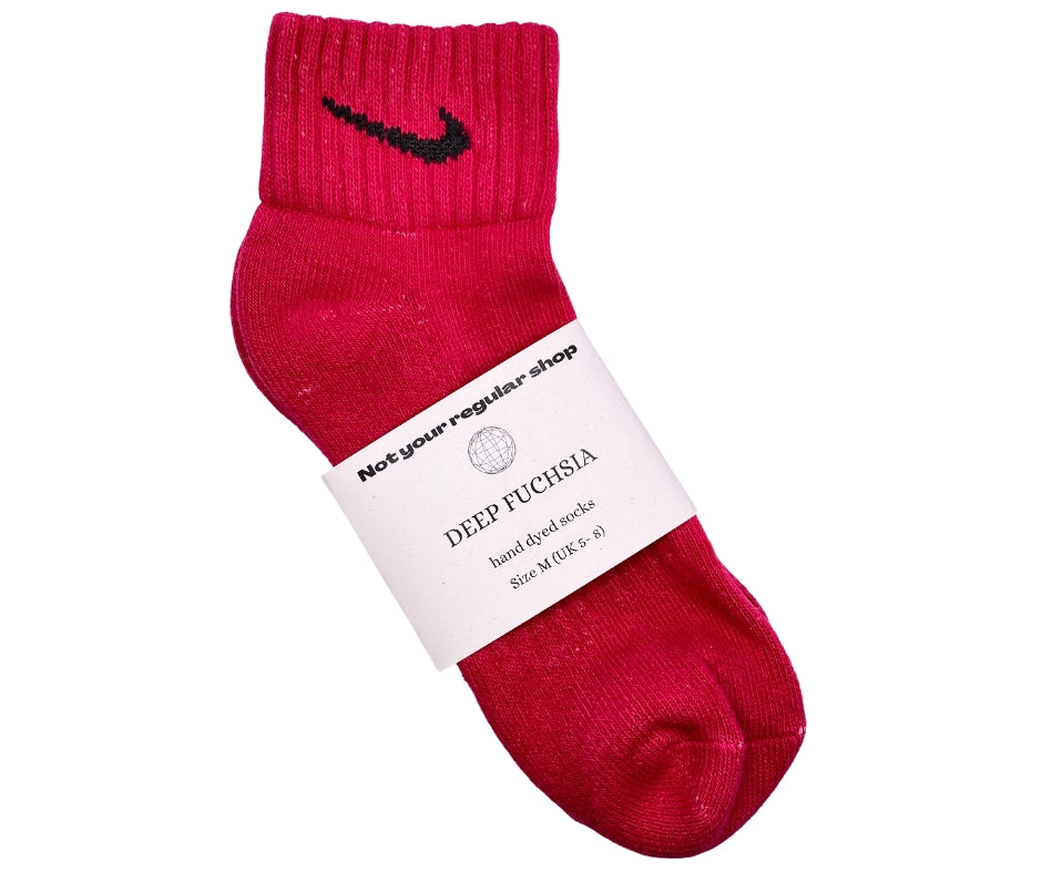 Custom Hand Dyed Ankle Socks - Deep Fuchsia
