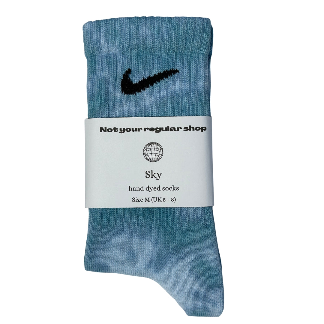 Custom Tie Dye Crew Socks - Sky