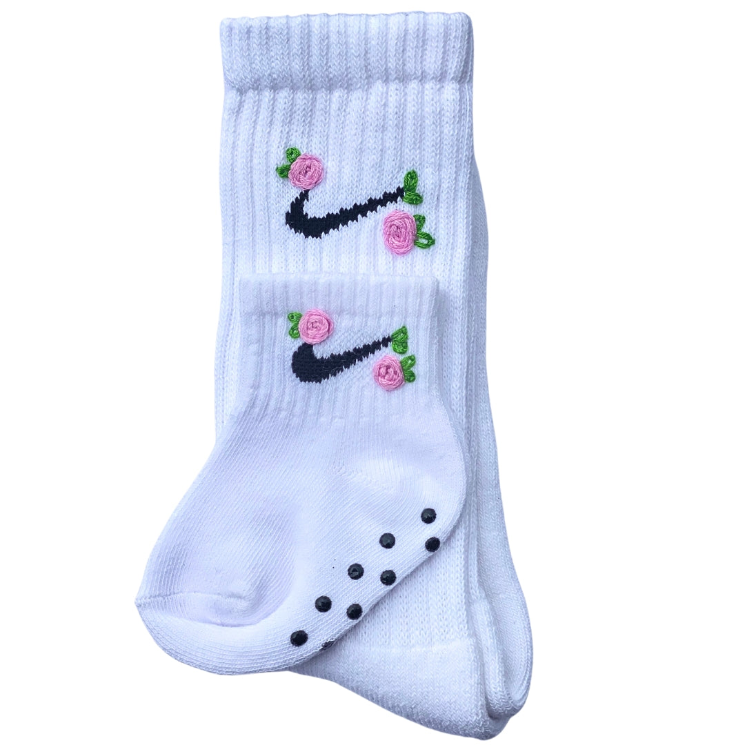 Custom Embroidered Socks - Rose