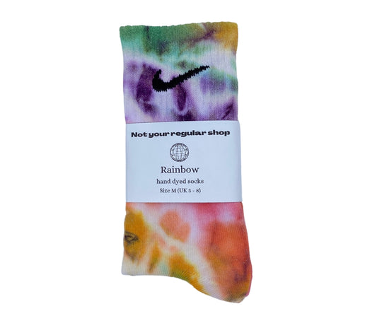 Custom Tie-Dye Crew Socks - Rainbow