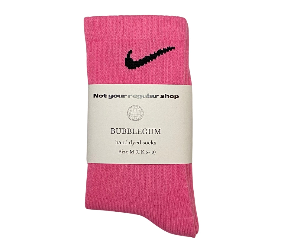 Custom Hand Dyed Crew Socks - Bubblegum