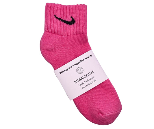 Custom Hand Dyed Ankle Socks - Bubblegum