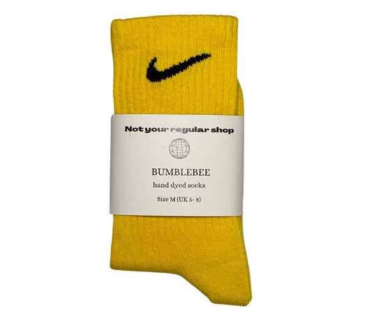 Custom Hand Dyed Crew Socks - Bumblebee