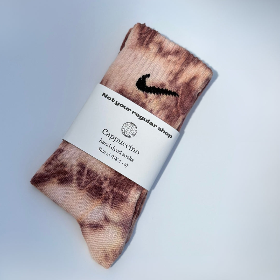 Custom Tie Dye Crew Socks - Cappuccino