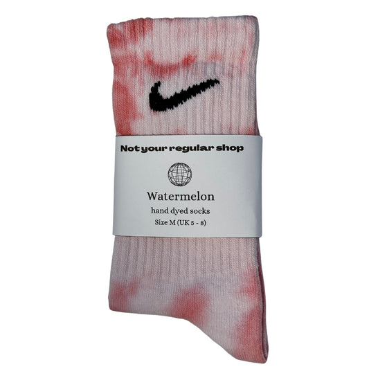 Custom Tie Dye Crew Socks - Watermelon