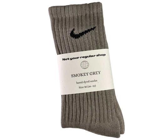 Custom Hand Dyed Crew Socks - Smokey Grey