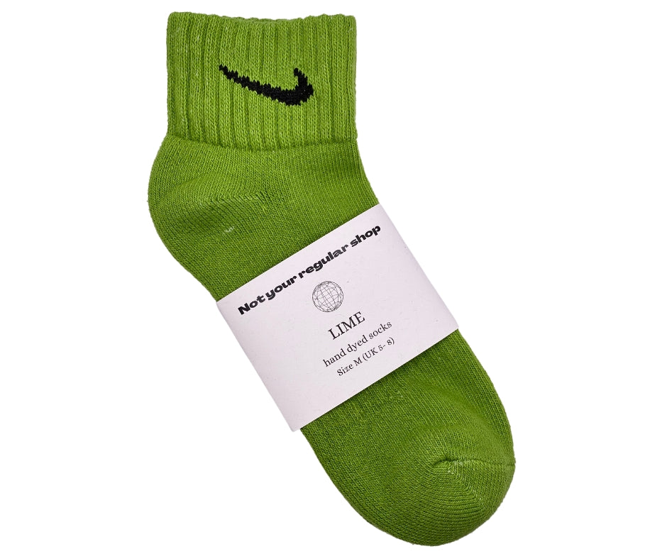 Custom Hand Dyed Ankle Socks - Lime