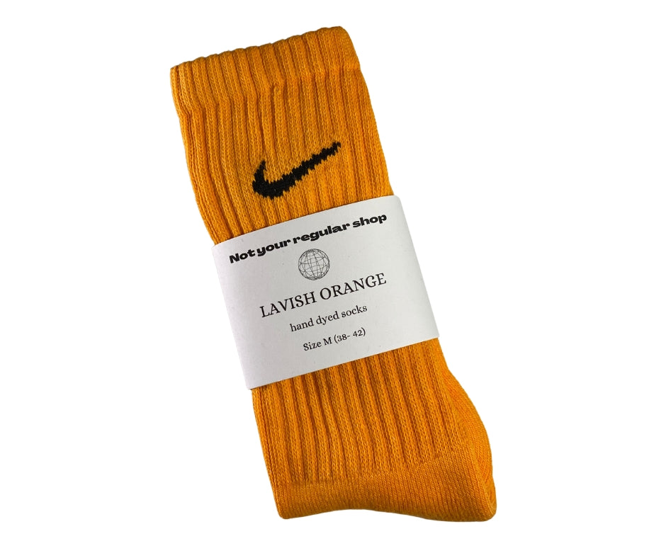Custom Hand Dyed Crew Socks - Lavish Orange