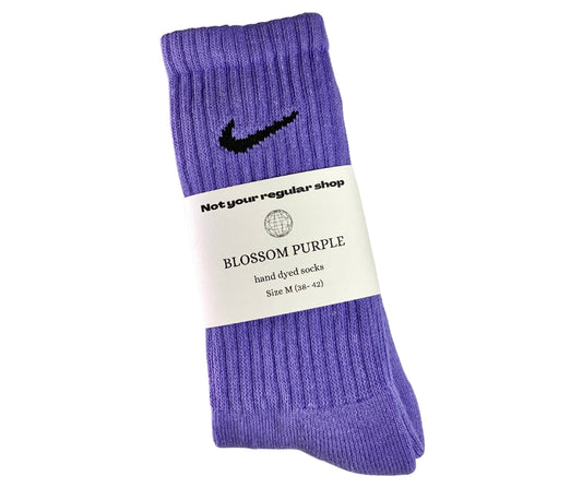 Custom Hand Dyed Crew Socks - Blossom Purple